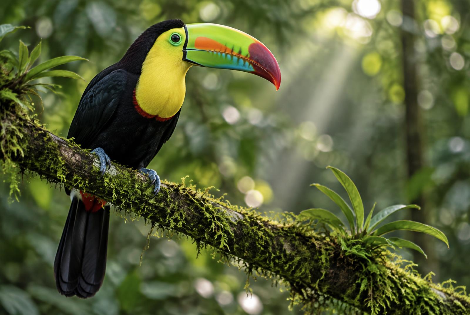 Tucán en el bosque tropical de Costa Rica